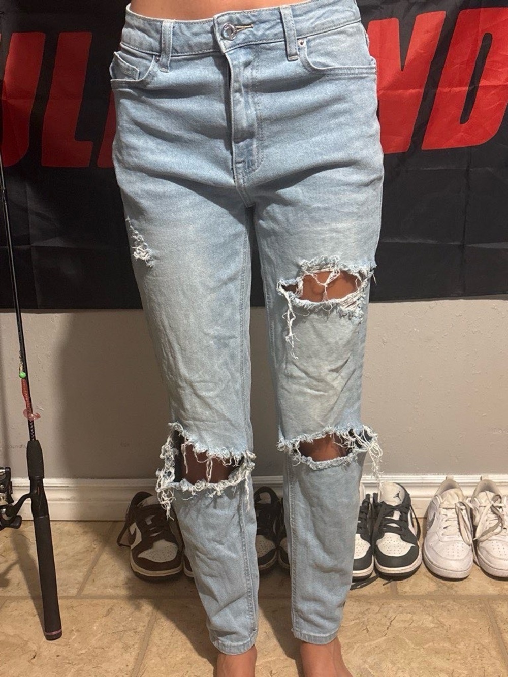 Aeropostale Light Blue Ripped Skinny Jeans